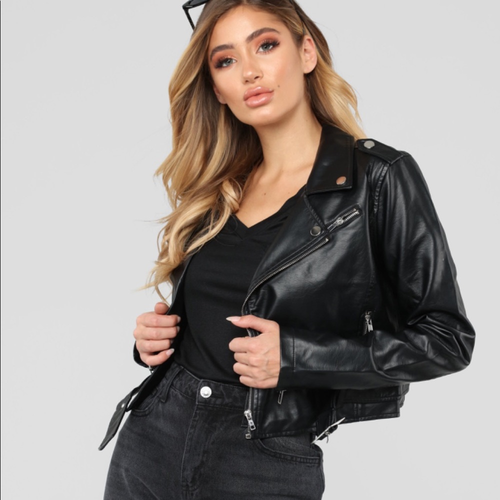 Fashion Nova Faux Leather Jacket Size M